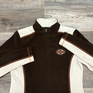 Majestic NFL Cleveland Browns White Womens S Full Zip Fleece Football Jacket